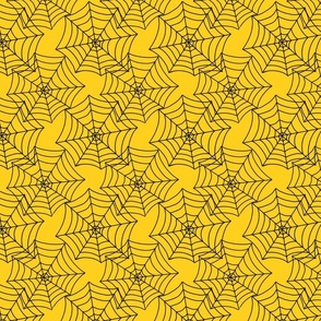Halloween spiderwebs yellow 