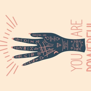 Enchanted - You Are Powerful - Palmistry / Magic - Wall Hanging / Tea Towel