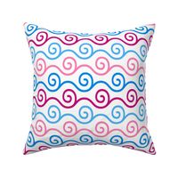 Bigger Scale Gender Reveal Coordinate Wavy Swirl Stripe Girl Boy Baby Pink and Blue