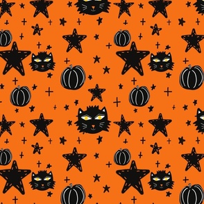 Halloween Black Cat Orange