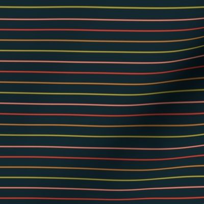 Modern pin stripes -  dark navy, pink, red, green, gold stripes