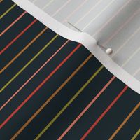 Modern pin stripes -  dark navy, pink, red, green, gold stripes