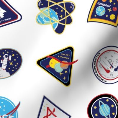 'Patch Exploration' Outer Space Astronaut White
