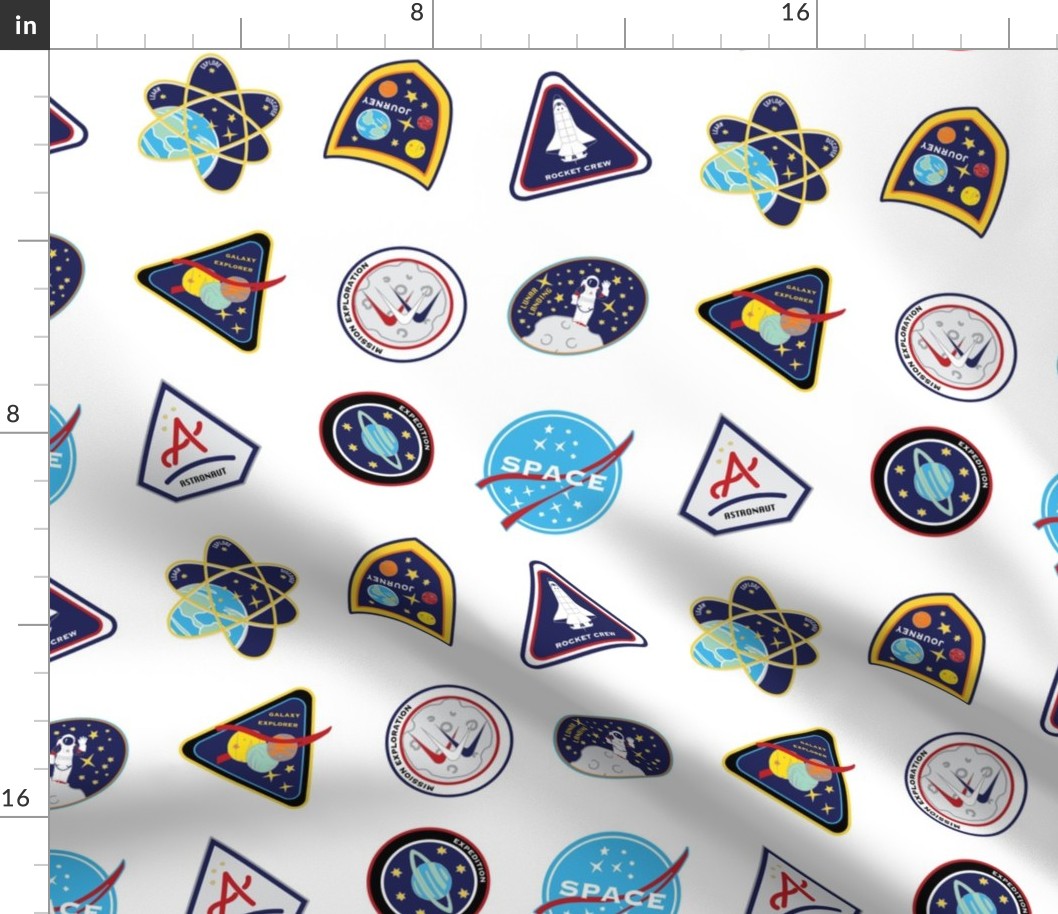 'Patch Exploration' Outer Space Astronaut White