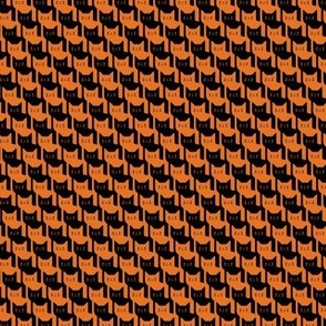 Catstooth- Halloween Houndstooth with Cats Minil- Orange and Black Geometric Cats- Cute Cat Fabric- Classic Modern Wallpaper- Pied de Poule