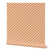 Catstooth- Houndstooth with Cats Small- Orange and White Geometric Cats- Cute Cat Fabric- Classic Modern Wallpaper- Pied de Poule