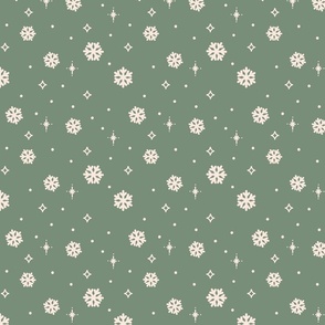 Snowflakes & Sparkles - Green