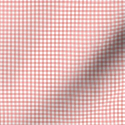Light Red Gingham Plaid on White in 1/8 inch Scale