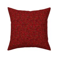 Holly Berry Random Polka Dots on Red Textured Color Wash with a 6 inch Repeat