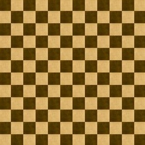 Gold and Bronze Checkerboard Watercolor Texture in Half Inch Squares