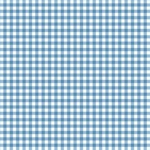 Dark Blue Gingham Plaid on White in 1/8 inch Scale