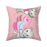 Gertie's Party Kittens in Pink–56" wide