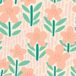 Blossom Collection - Flower Field - pink (medium scale)