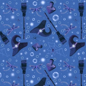 Dragonflies and Broomsticks Blue