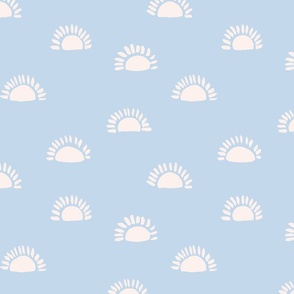 Rising sun-baby blue and white// big scale 