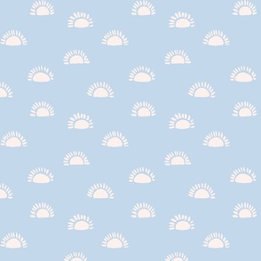 Rising sun-baby blue and white// medium scale 