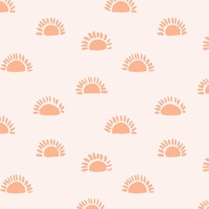 Rising sun-coral, peach and off white// big scale 