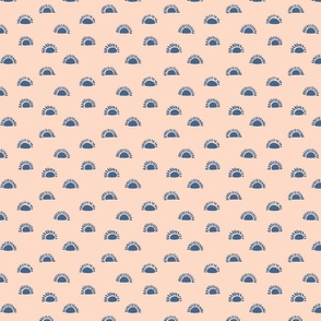 Rising sun-peach pink and navy// small scale 