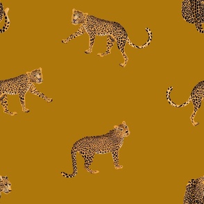 Small cheetahs on gold