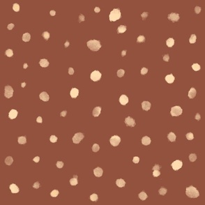 Gold Polka On Chocolate Brown JUMBO