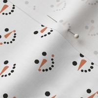 SMALL - snowman faces fabric - minimal fabric, minimal christmas fabric, boho christmas