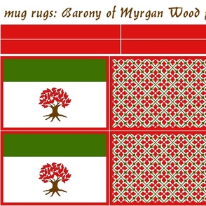 mug rugs: Barony of Myrgan Wood (SCA)