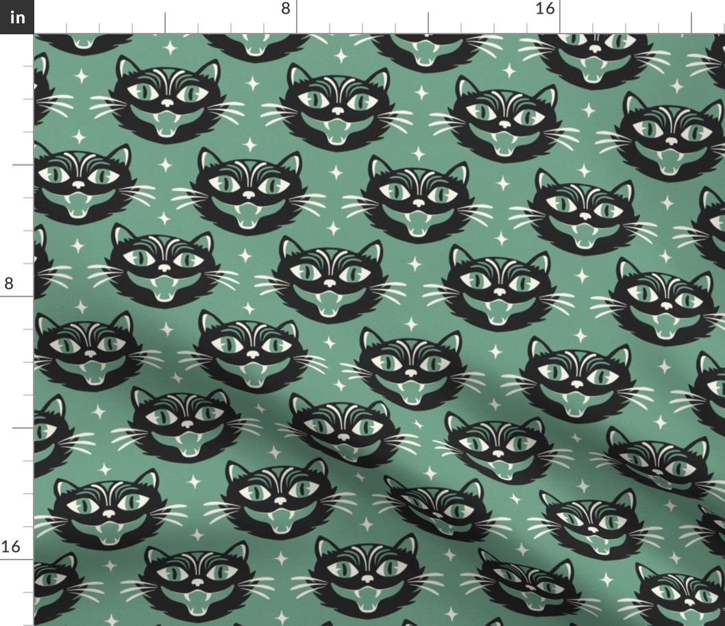 Black Magic Halloween Cat Nightshade Green Regular Scale