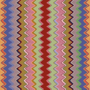 boho zigzag multicolor warm and cool mix