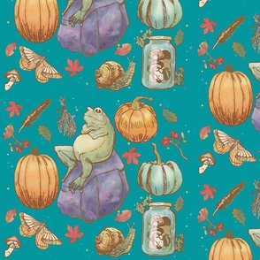 The Kitchen Witch’s Pumpkin Patch - teal 
