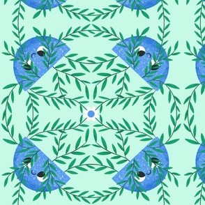 Pothos Pathways Pattern-blue 8x8