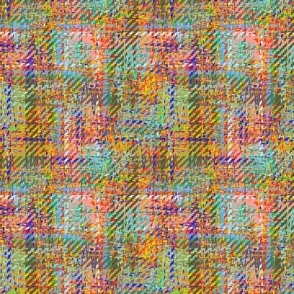 chunky mad plaid tweed - khaki multicolor