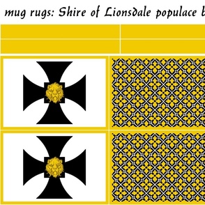 mug rugs: Shire of Lionsdale (SCA)