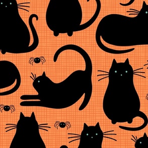 black cats and spiders XL scale orange by Pippa Shaw