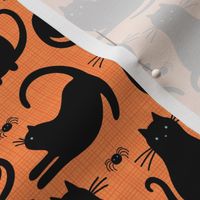 black cats and spiders medium scale orange by Pippa Shaw