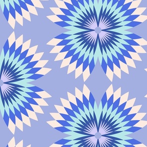 Retro Refracted Floral blue XL wallpaper scale by Pippa Shaw