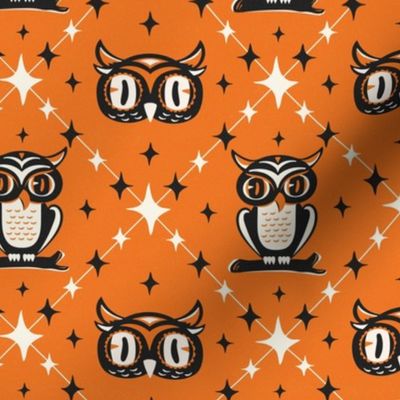 Owl Argyle - Retro Halloween Orange Regular Scale