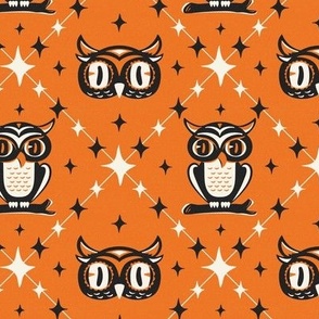 Owl Argyle - Retro Halloween Orange Regular Scale