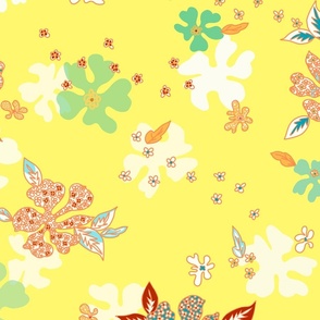 Tropical Vintage Floral Yellow