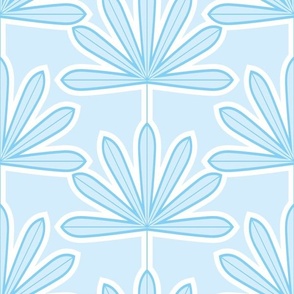 Normal scale • Mid Century Palm leaf blue