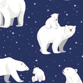 Winter Polar Bears and Stars (Large Scale)