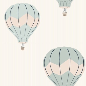 Hot Air Balloons and Stripes - Cream