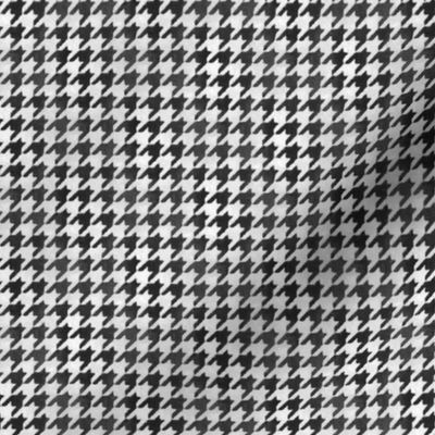 Small Soot Black and White Handpainted Houndstooth Check Watercolor Pattern