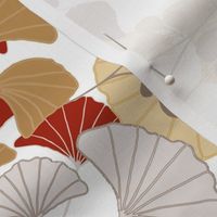 Gingko Leaf Pattern (Brown, Gold, Red, Gray)