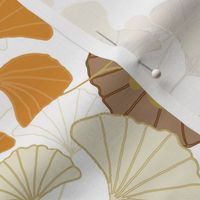 Gingko Leaf Pattern (orange, gold, brown, tan, white)