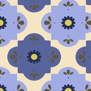 Floral Tile, Small - Purple