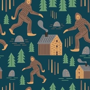 Gone Squatchin - Blue Background