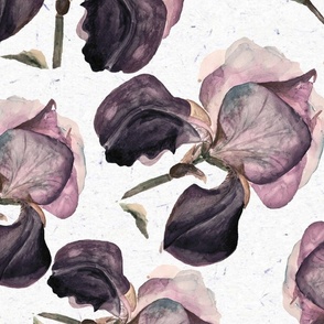 Oversized Purple Iris / Watercolor / Flowers / Floral