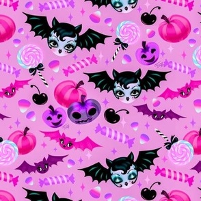Small Vampire Dolly Bat with Violet Candy
