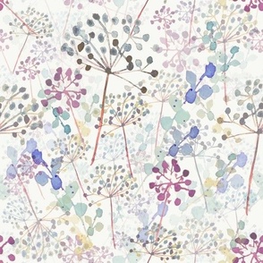 Medium Violet Hydrangea Garden / Floral / Flowers / Watercolor