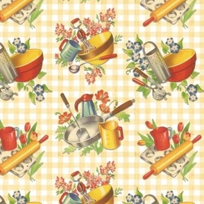 COOK'S ARRAY GINGHAM SMALL - SUBURBAN KITCHEN COLLECTION (BUTTER)